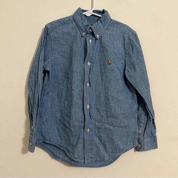 Polo by Ralph Lauren Boys Chambray Button Down Shirt Size 6 - Picture 1 of 4